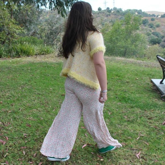 Free People Cherry Print Flowy Pants- 8 - Picture 2 of 5